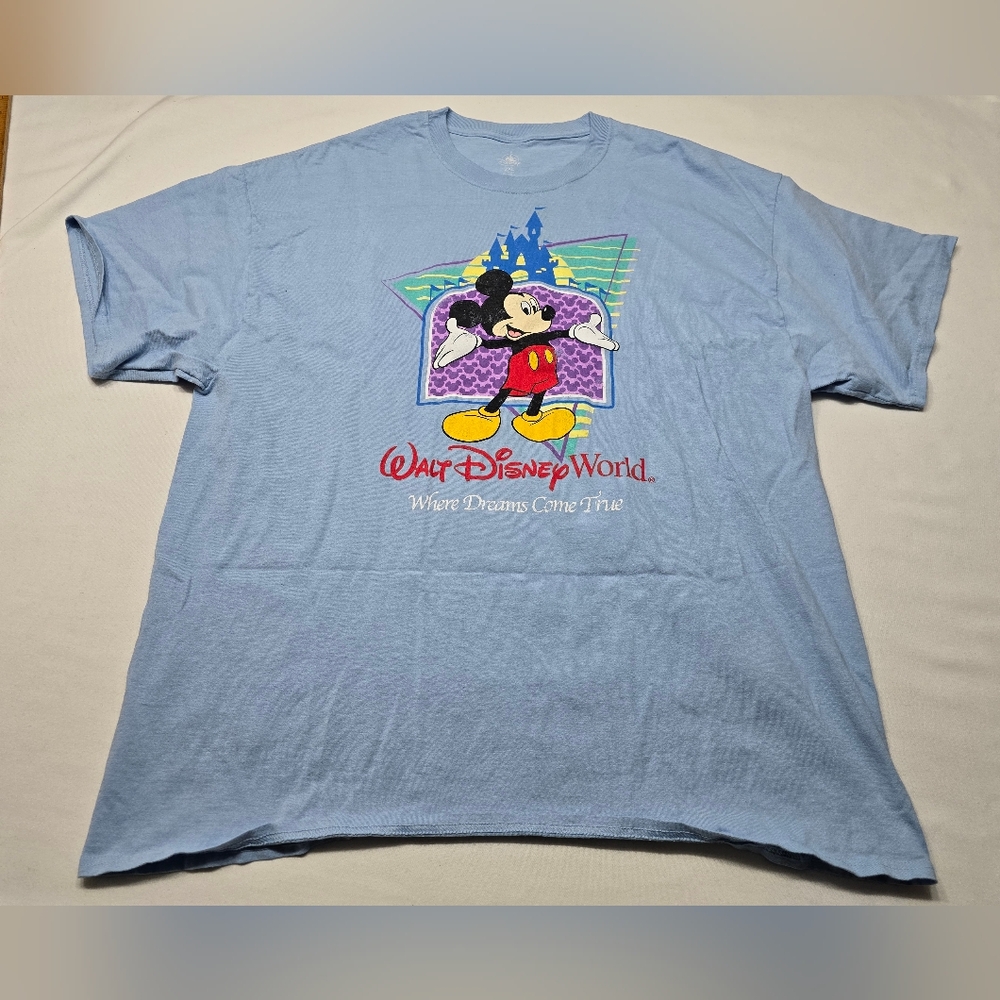 Disney Parks Walt Disney World Mickey Mouse Light Blue Tshirt Plus Size XXL
